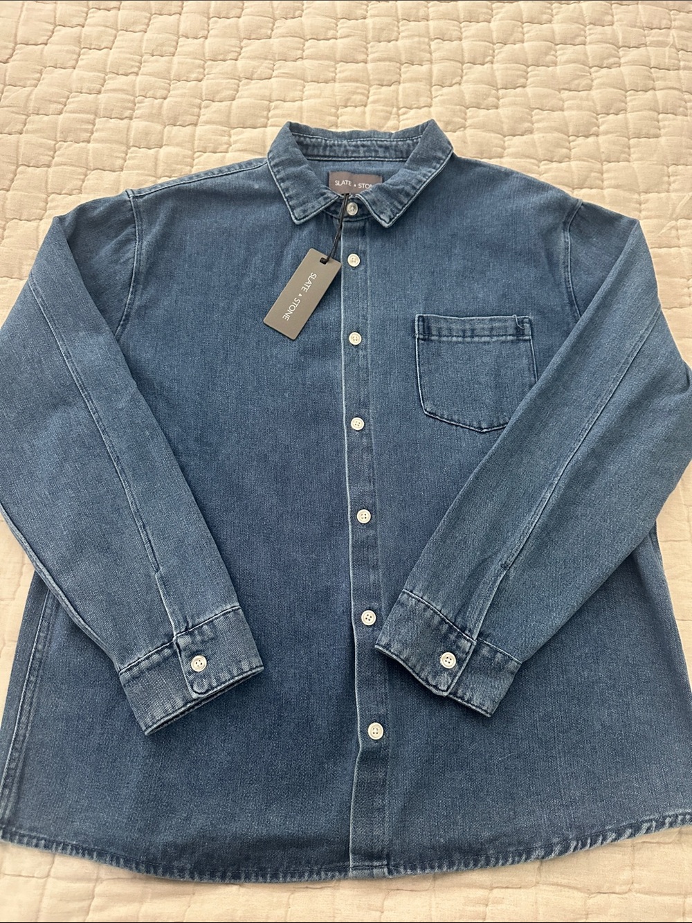 Slate & Stone Blue Denim Casual Button-Down Shirt